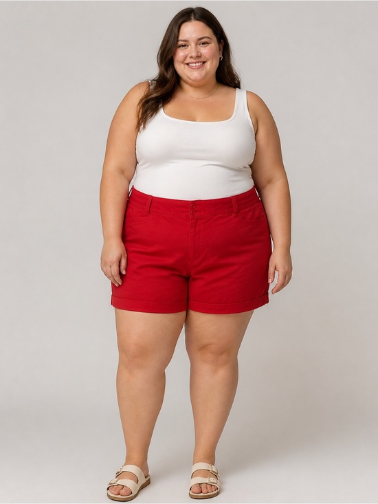torrid Pants - Torrid Bright Red Cuffed Shorts